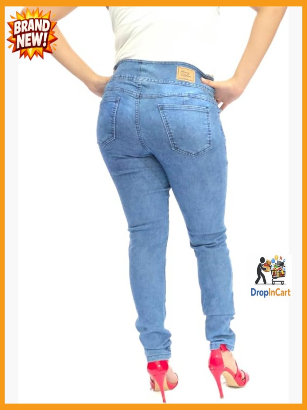 High Waisted Butt Lifting Skinny Jeans Tummy Control Stretch Denim Curvy Fit